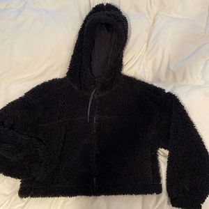 BDG black teddy jacket sz small